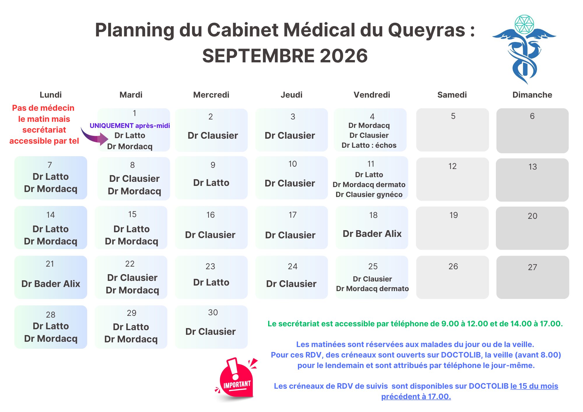 planning medecins septembre2026